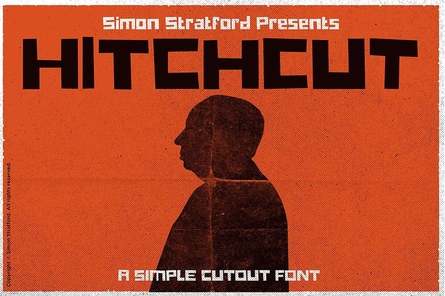 Hitchcut cut-out display font inspired by Saul Bass and Vertigo