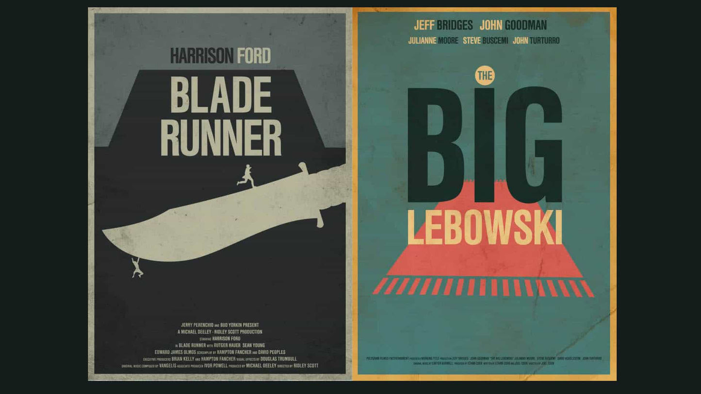 Five alternative and minimal movie poster designs