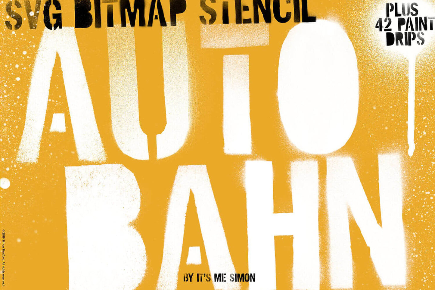 Autobahn OpenType SVG stencil font showing detailed spray-painted letterforms