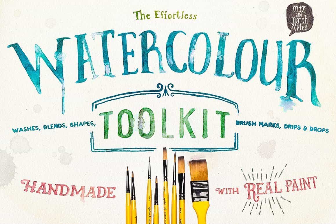 Watercolour toolkit example for watercolour effect Photoshop