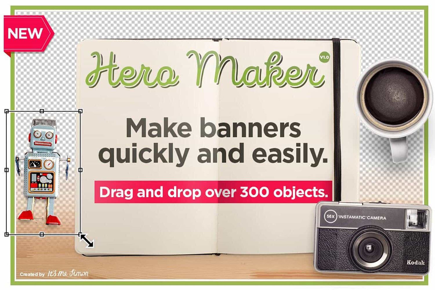 Hero maker mockup scene creator example for website hero mockup scene