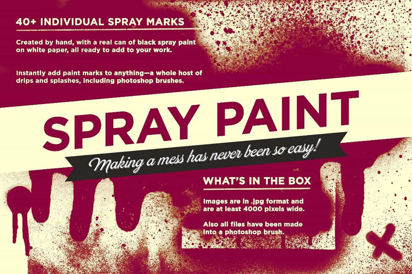 Spray paint pack example for spray paint poster texture