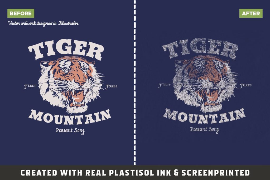 Plastisol ink textures made from real screen-printed ink. See how I created cracked vintage