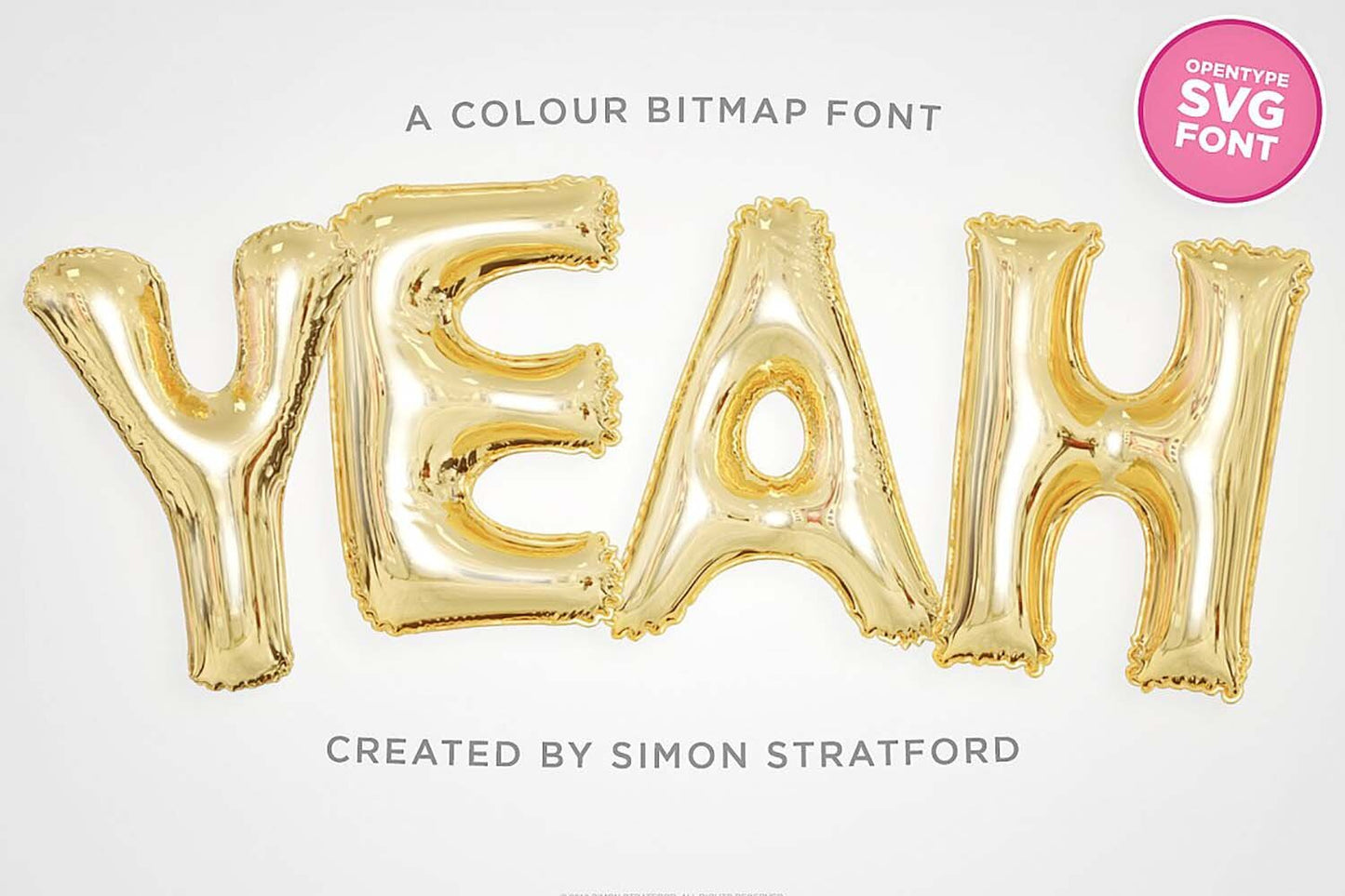 Yeah foil balloon colour font