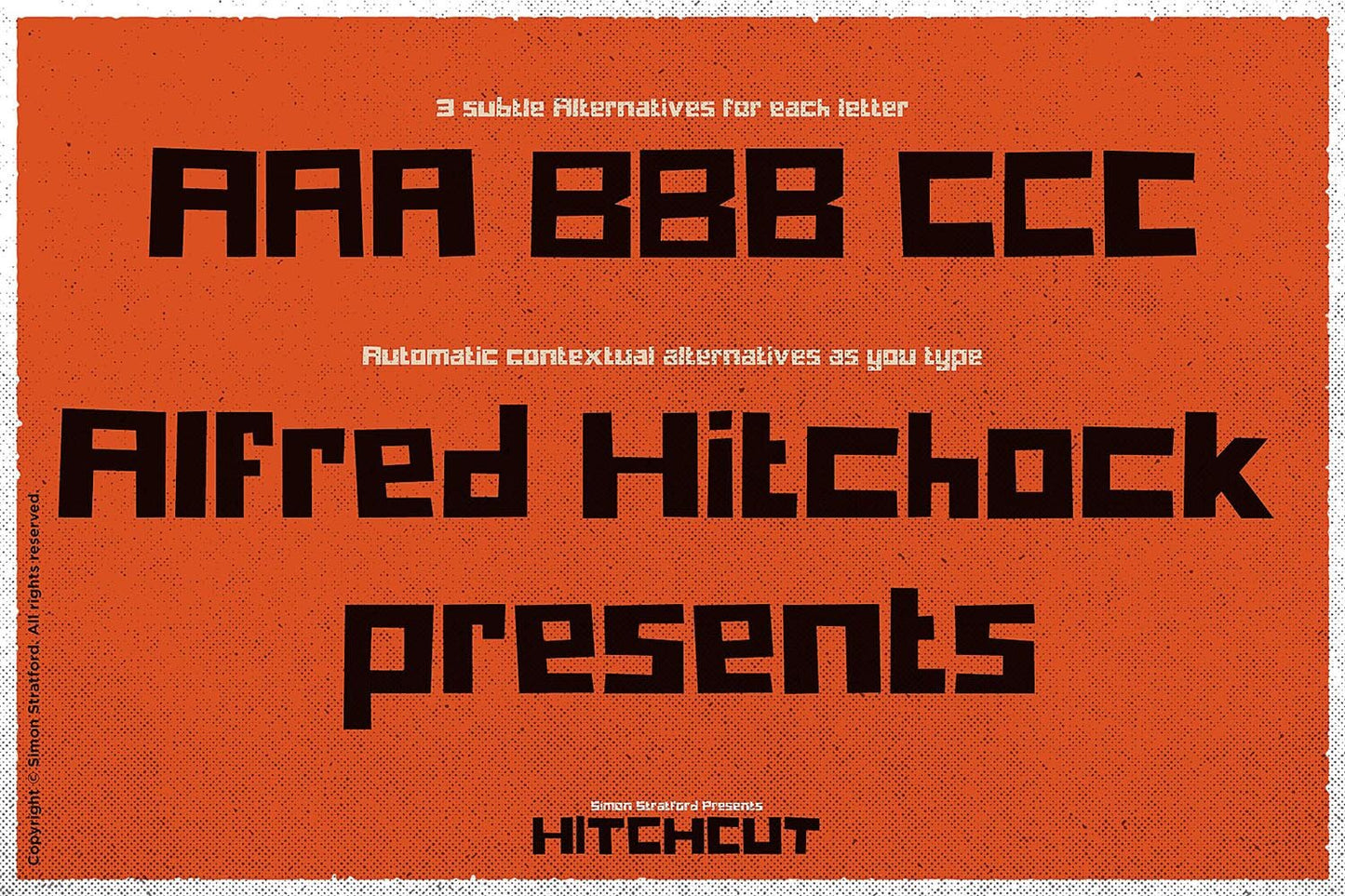 Hitchcut font design example 5