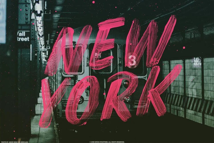 Fierce handmade brush lettering highlighting painted transparent film detail in a separate specimen