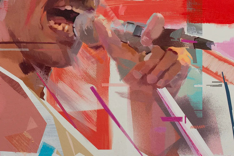 Freddie Mercury painting displayed as 30 × 30 cm wall art