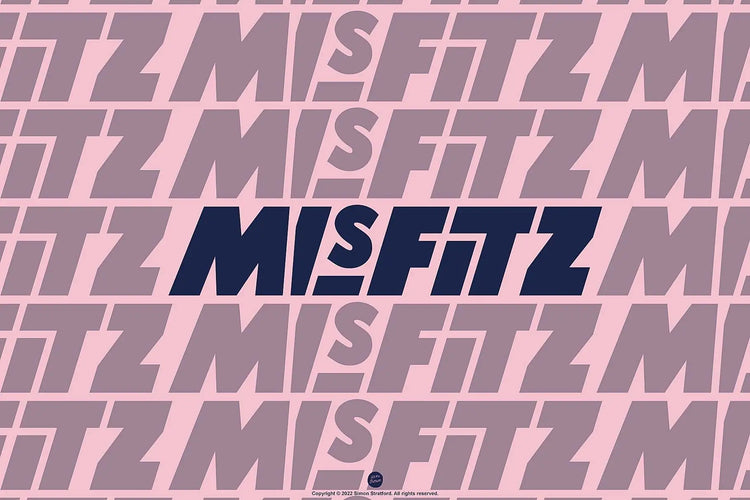 Misfitz bold letterforms highlighting playful eccentric proportions in a separate specimen