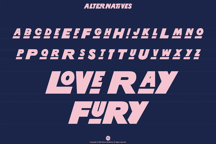 Misfitz letterform sample highlighting clean geometric shapes