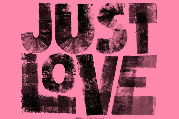 Choose Love headline lettering showing real ink-brayer texture