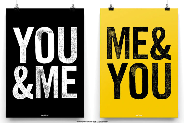 Lino Gothic font used on a poster highlighting OpenType SVG bitmap detail