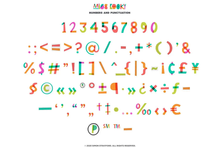 Miss Kooky headline lettering showing playfully tilted letters