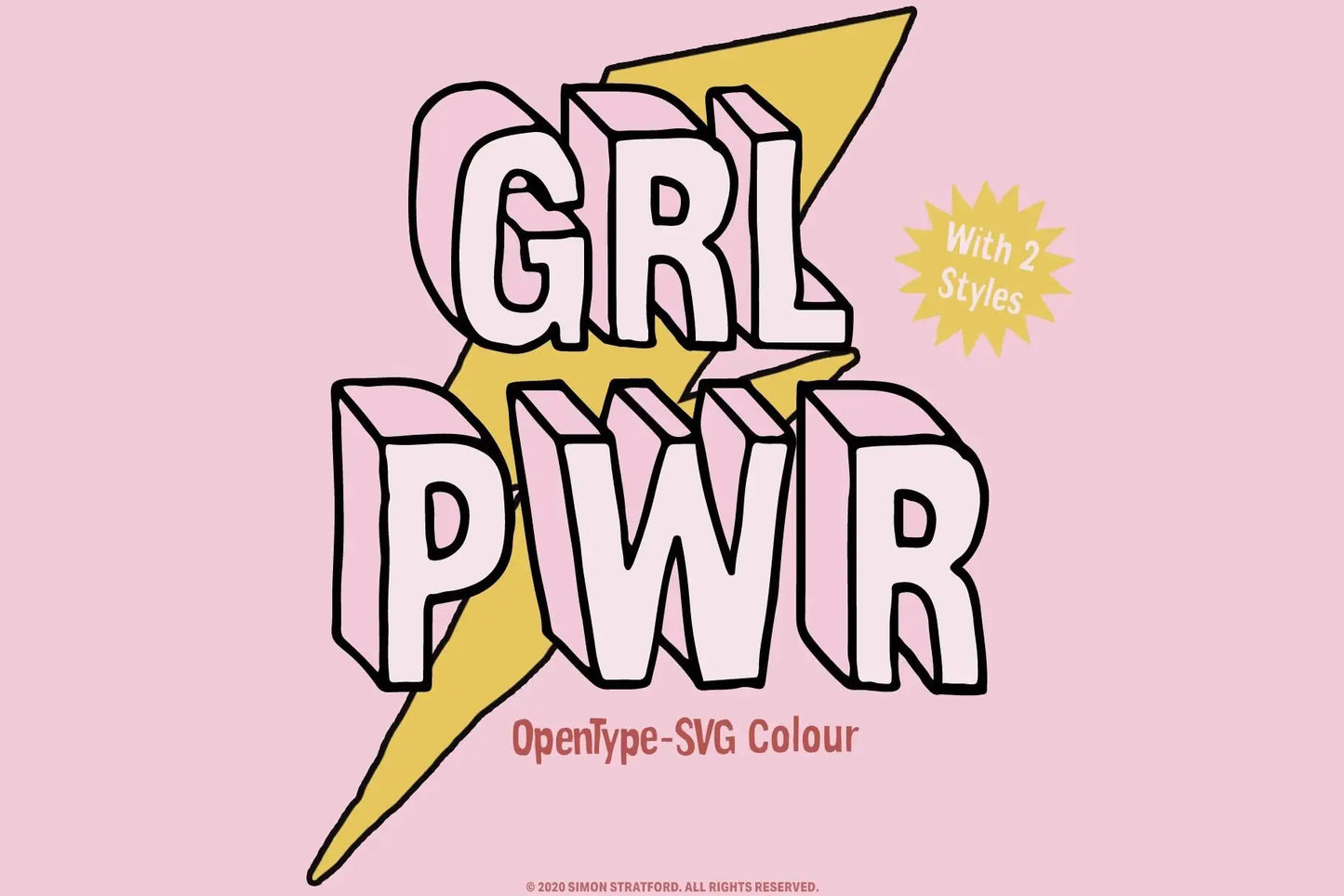 GRL PWR font OpenType features