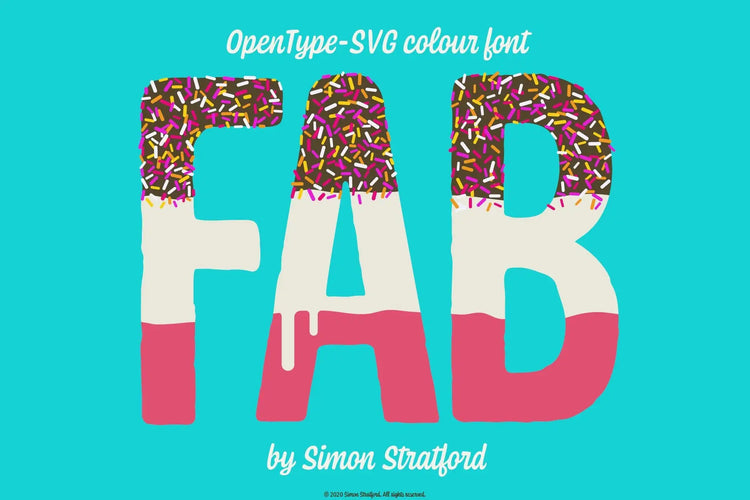 Fab Lolly OpenType SVG ice-lolly colour font specimen
