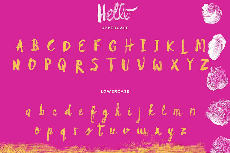 Hello Monday uppercase letterforms highlighting stylistic alternatives