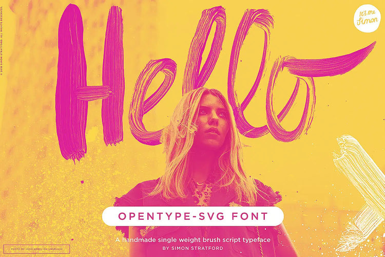 Hello Monday lettering detail showing custom ligatures