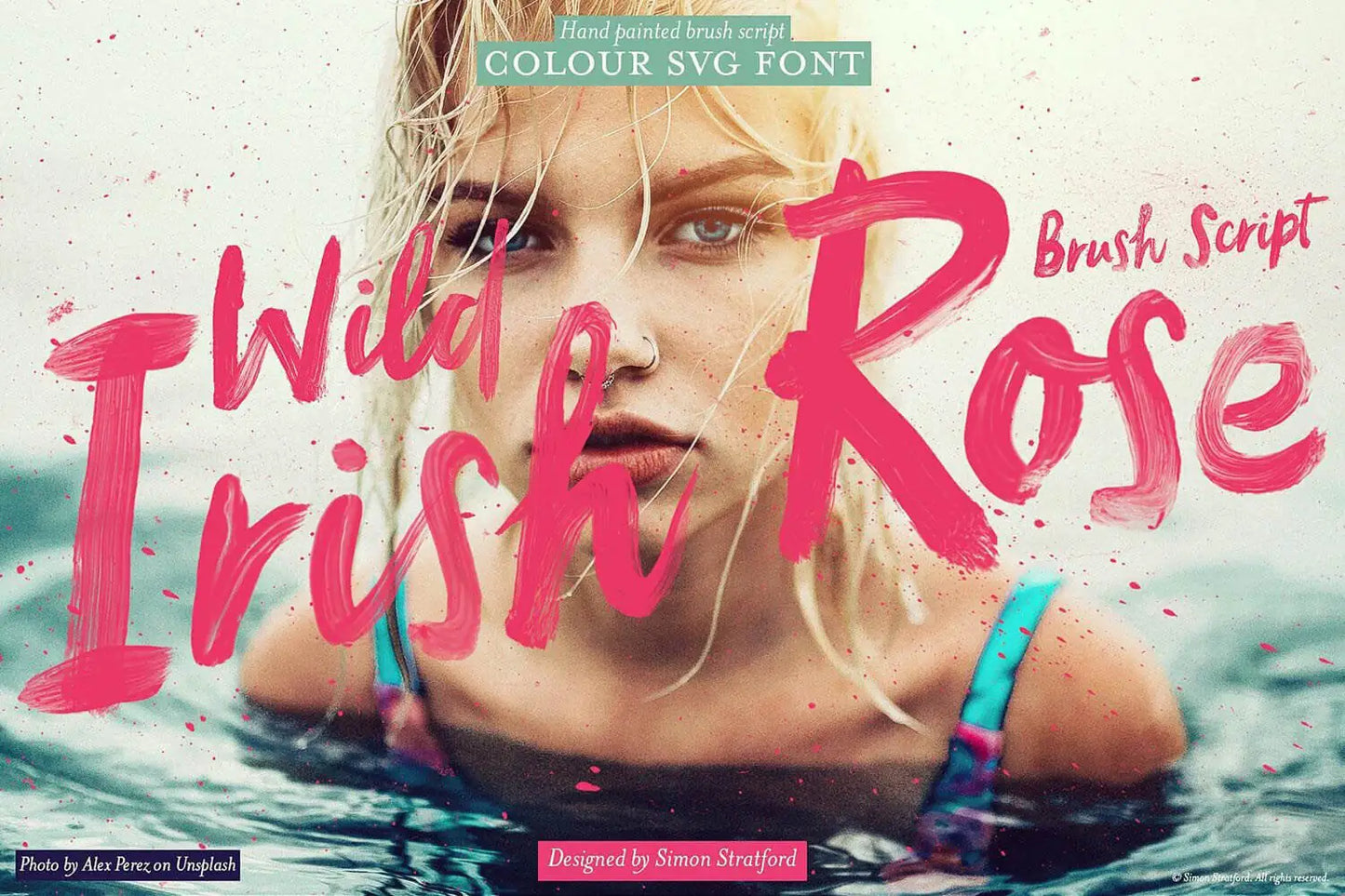 Wild Irish Rose font handmade brush lettering