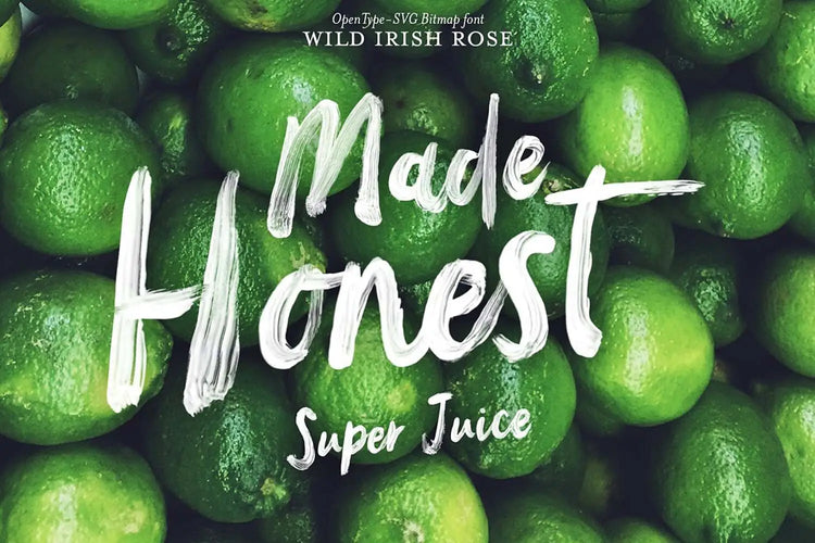 Wild Irish Rose font used on packaging highlighting contemporary fashion character