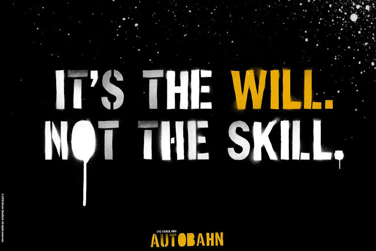 Autobahn stencil letterforms highlighting full-colour paint texture