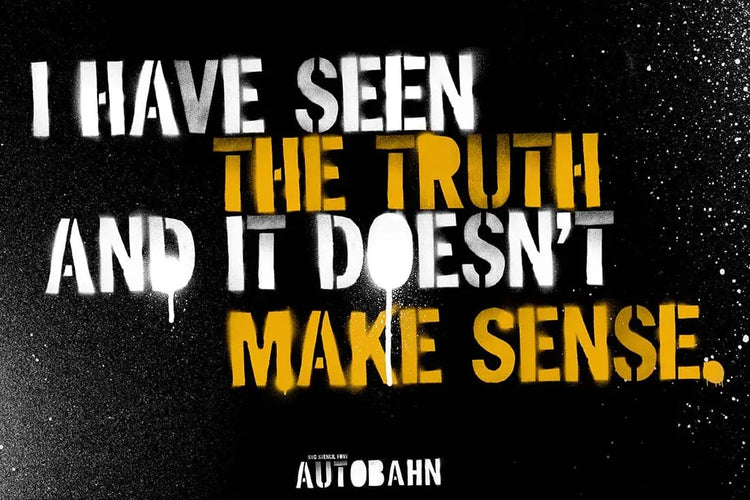 Autobahn stencil letterforms highlighting distressed stencil edges