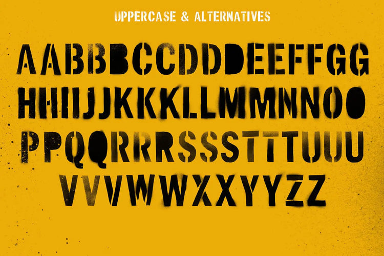 Autobahn stylistic alternatives highlighting distressed stencil edges