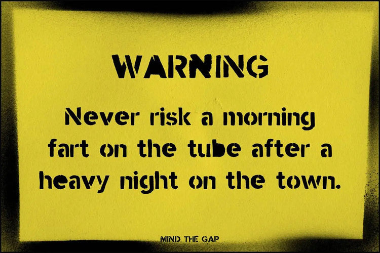 Mind the Gap display text sample highlighting rebellious poster lettering