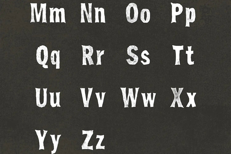 Higgs Boson Blues font used in branding highlighting multiple hand-printed impressions