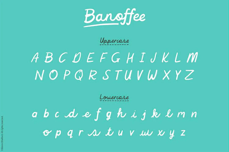 Banoffee headline lettering showing quirky handwritten shapes