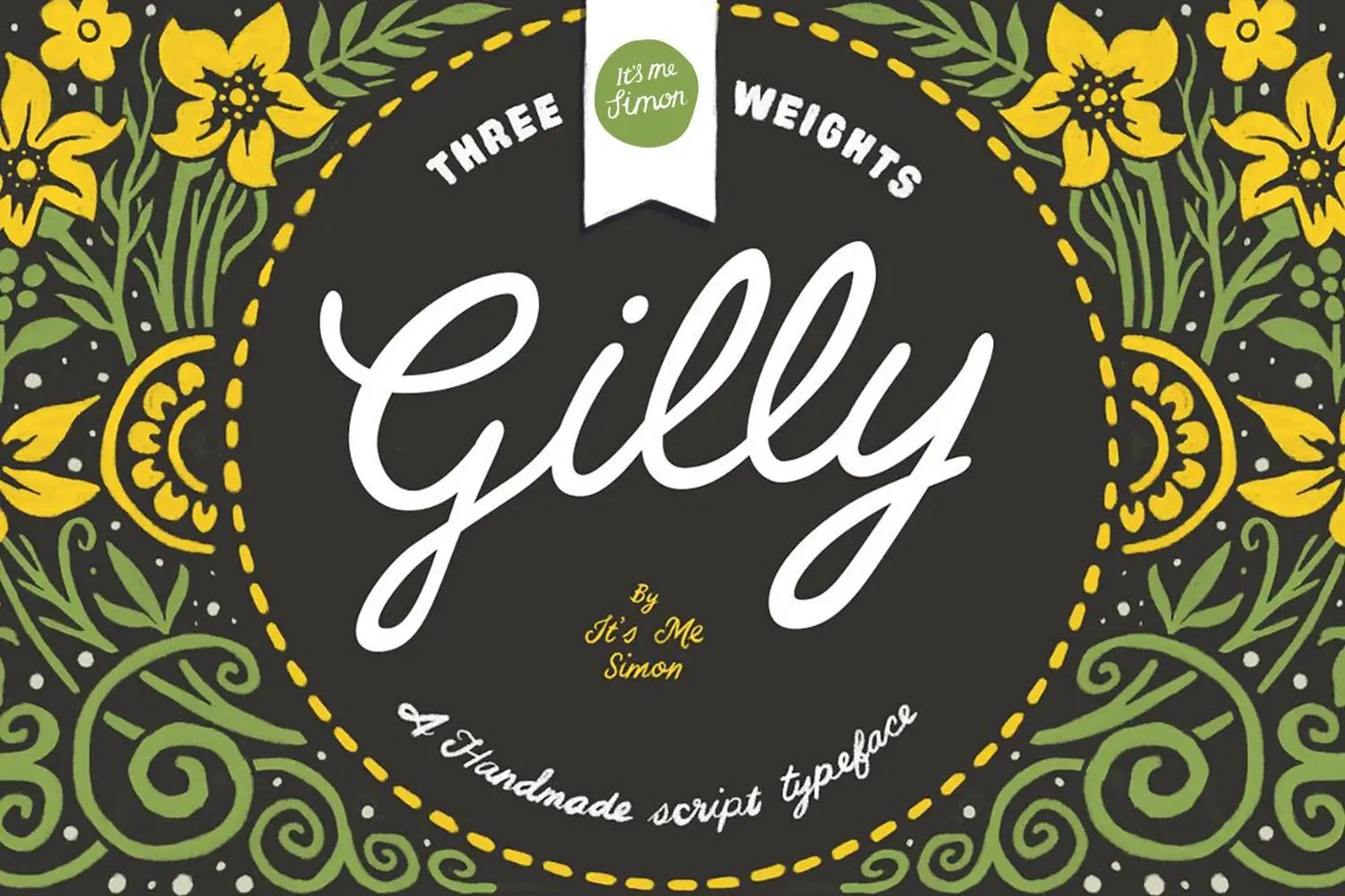 Gilly script font by Simon Stratford