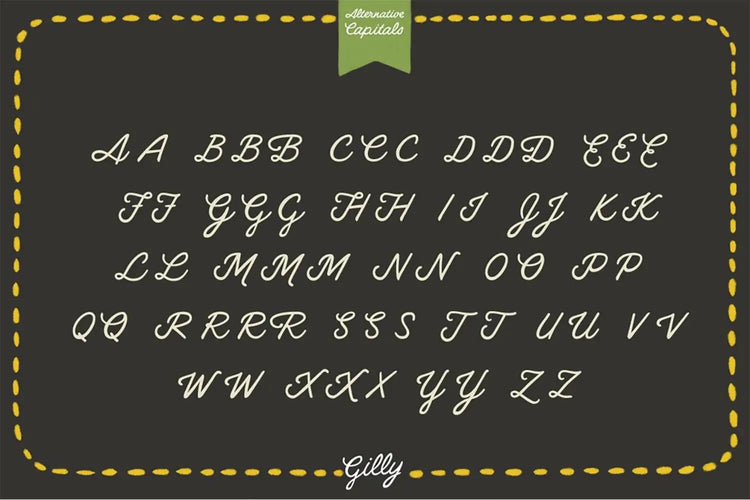 Gilly Script display lettering example featuring retro poster lettering