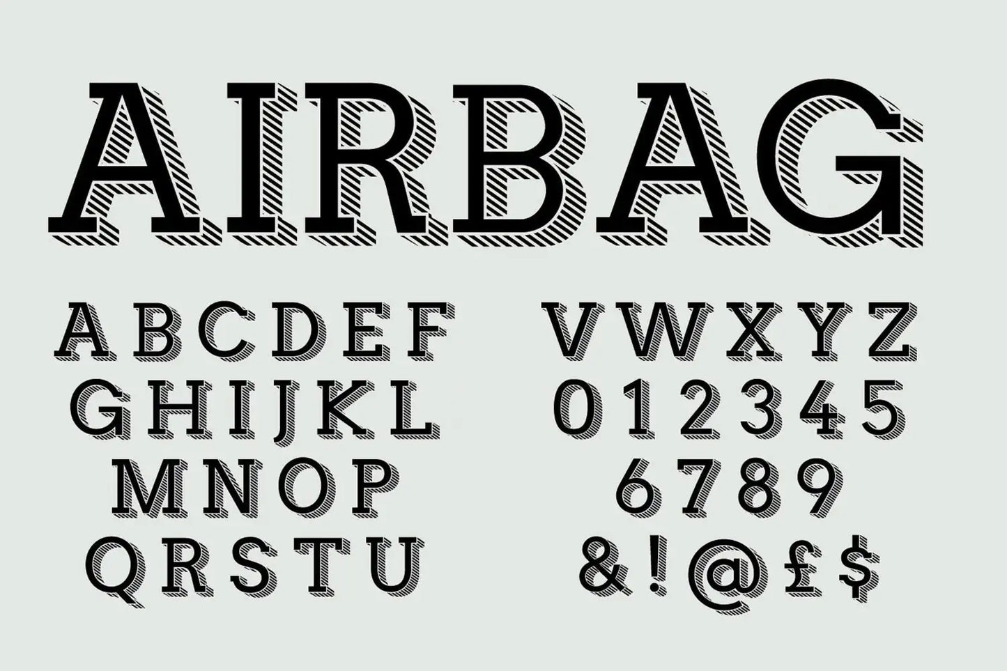 Airbag font by Simon Stratford