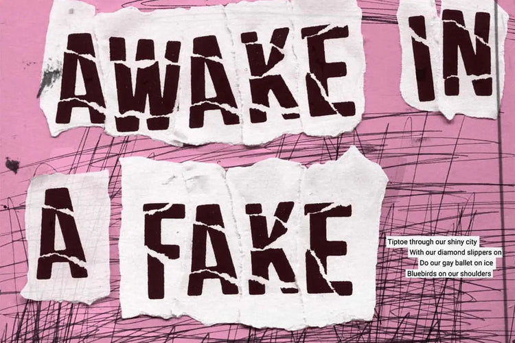 Fake Empire headline lettering showing crude damaged letterforms