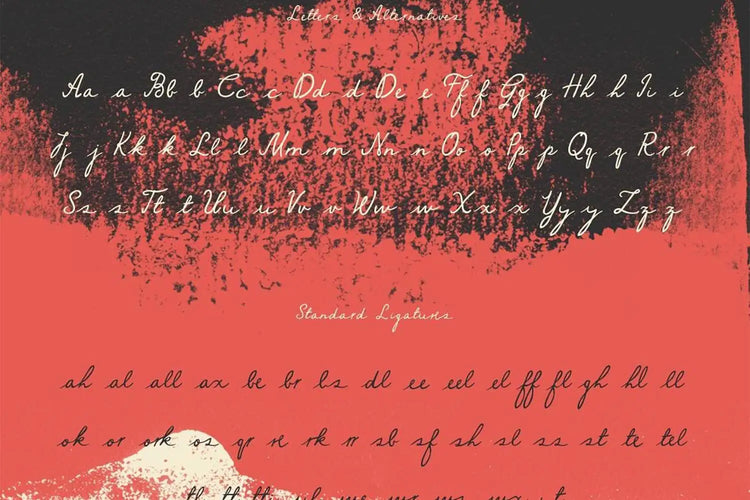 Gently Script script letterforms highlighting soft script movement