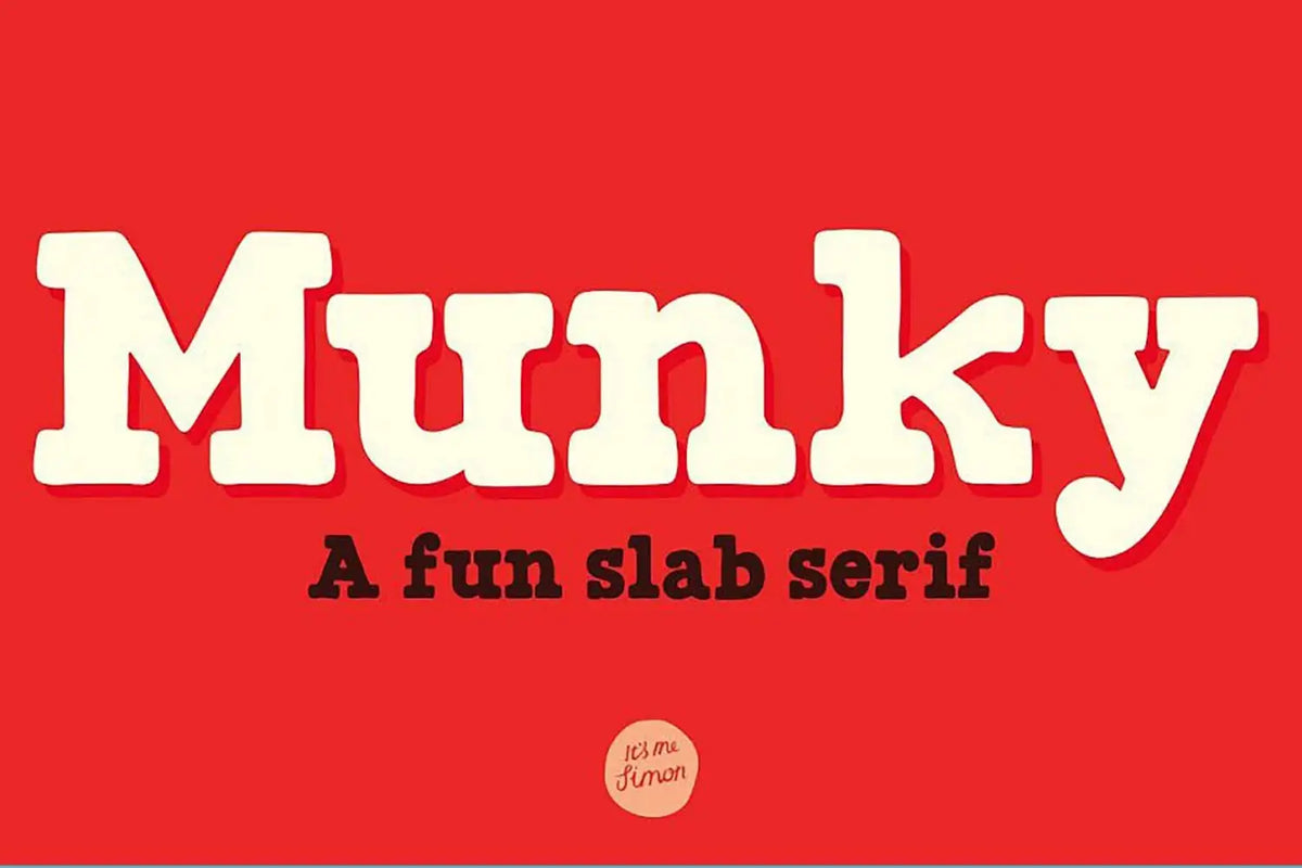 Munky playful slab serif display font specimen
