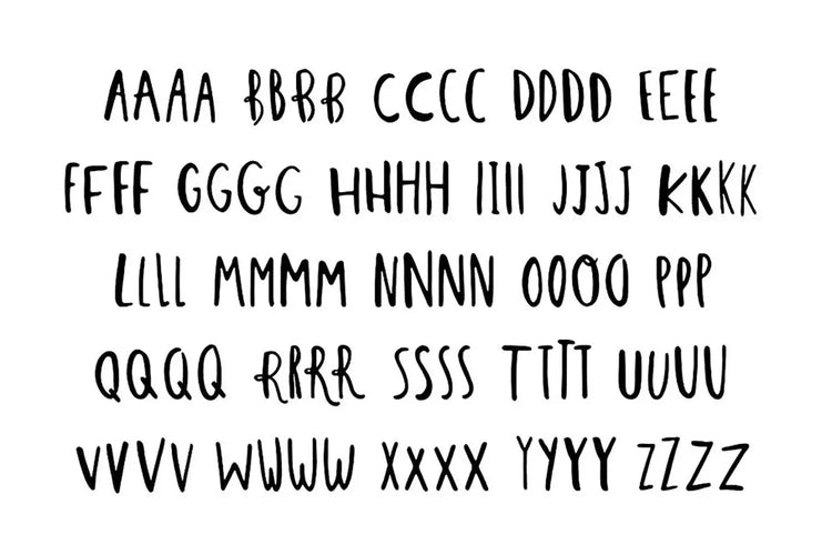 Whippin Piccadilly headline lettering showing four alternatives per letter