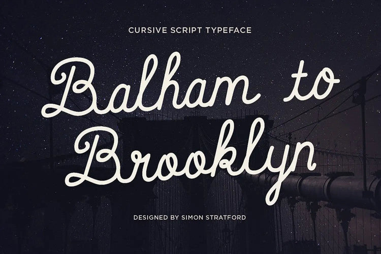Balham to Brooklyn type specimen featuring vintage poster appeal