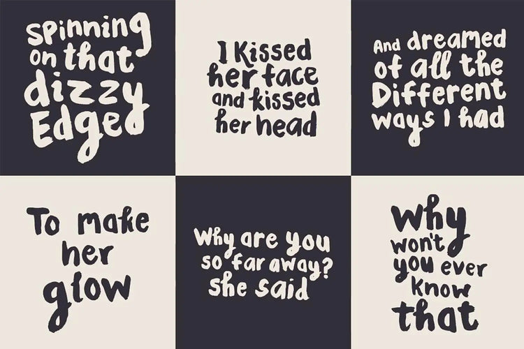 Just Like Heaven glyph preview featuring changing character widths