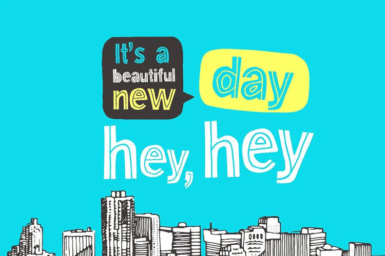 Mr Blue Sky type specimen featuring playful headline typography