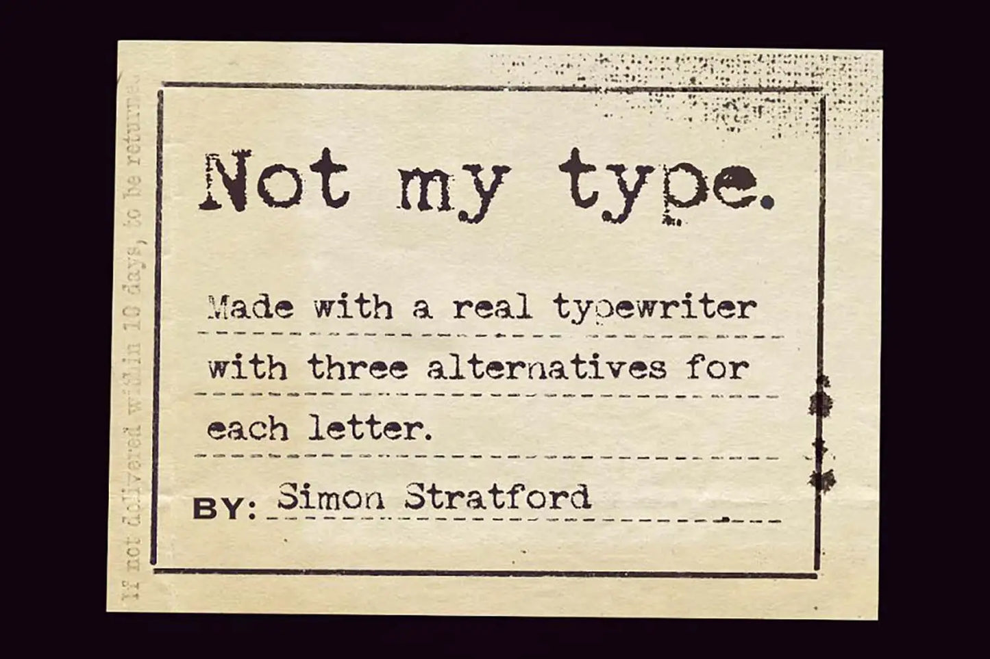 Not my type font by Simon Stratford