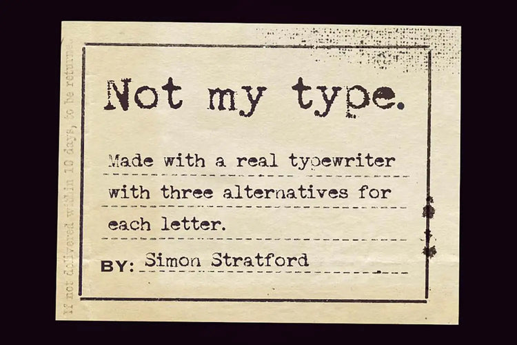 Not My Type authentic typewriter font specimen
