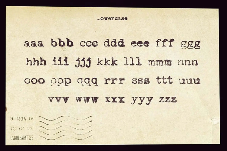 Not My Type type specimen featuring vintage document lettering