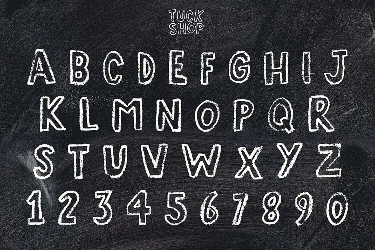 Tuck shop font design example 2