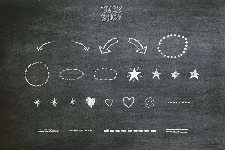Tuck Shop font artwork showing raw slate surface detail