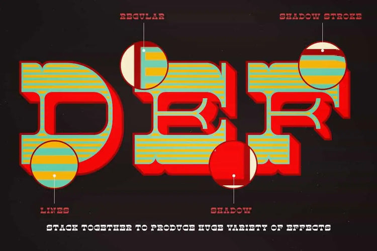 Circus Freak character preview highlighting vintage wood-type shapes