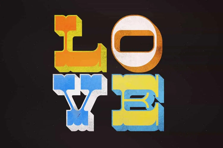 Circus Freak headline lettering showing four stackable font styles