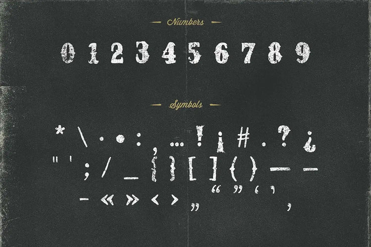 Western Grit lettering detail showing vintage frontier shapes