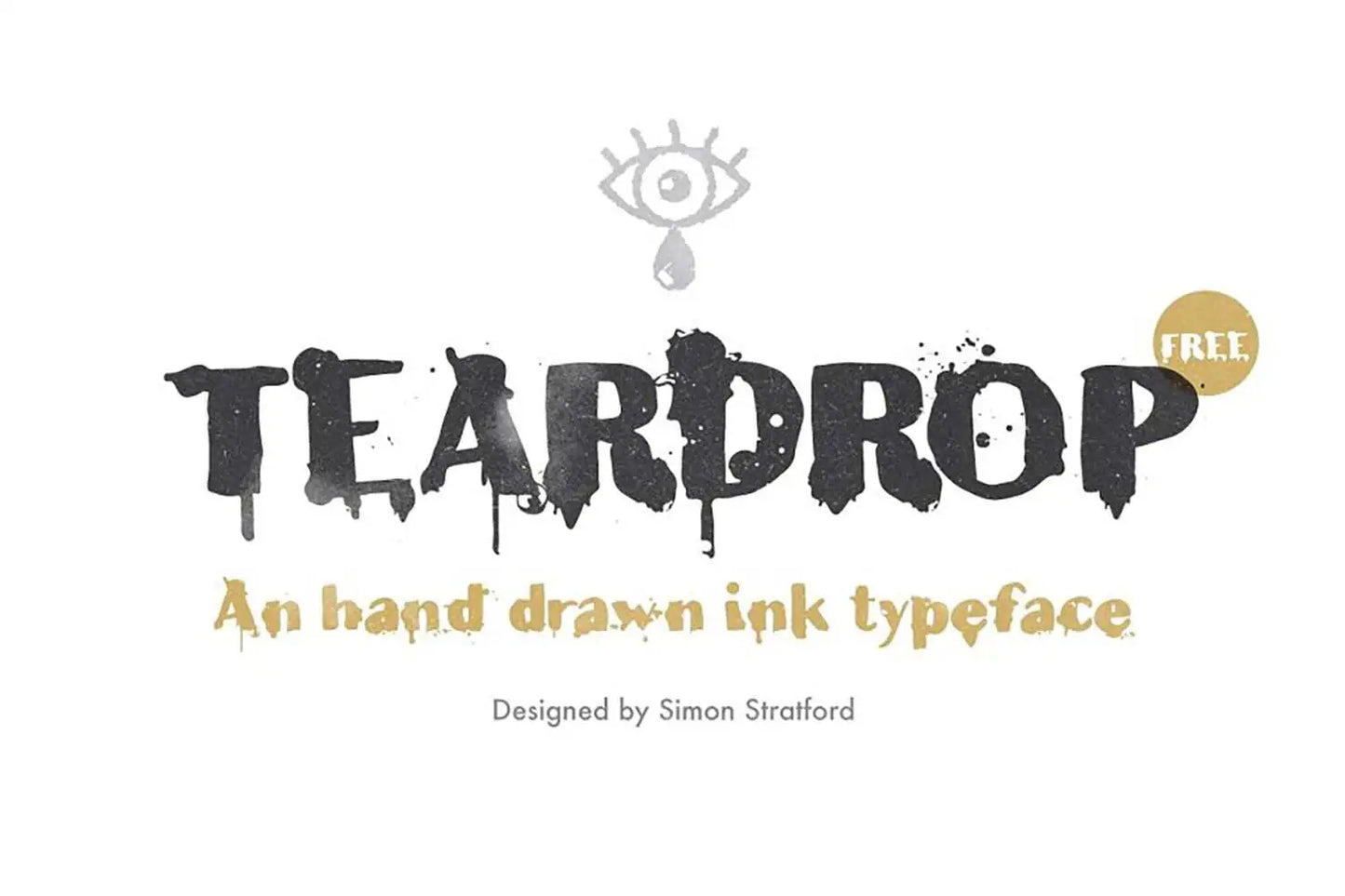 Teardrop font by Simon Stratford