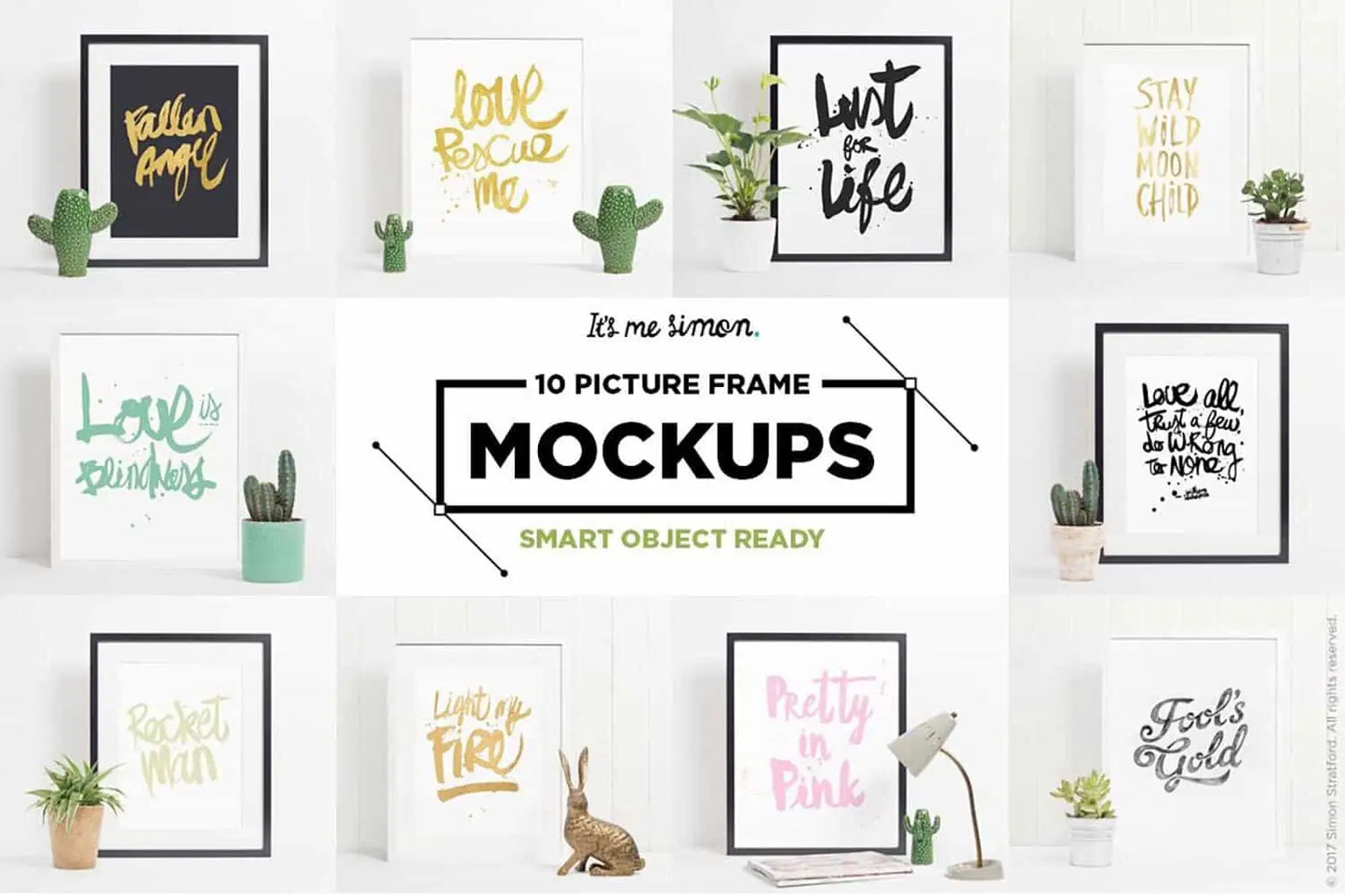 10 Picture Frames Photoshop mockup preview