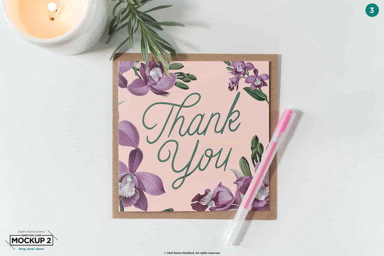 Square greeting card mockup 2 mockup example 4