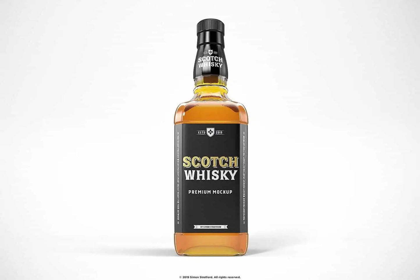 Scotch whisky bottle mockup Photoshop mockup preview